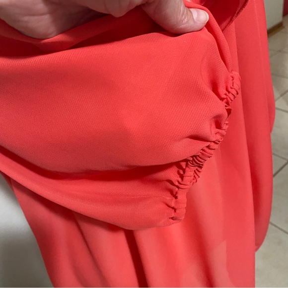 Lane Bryant, Plus Size 2 X Ruffle Chiffon Top V-Neck 3/4 Sleeves - Picture 4 of 10